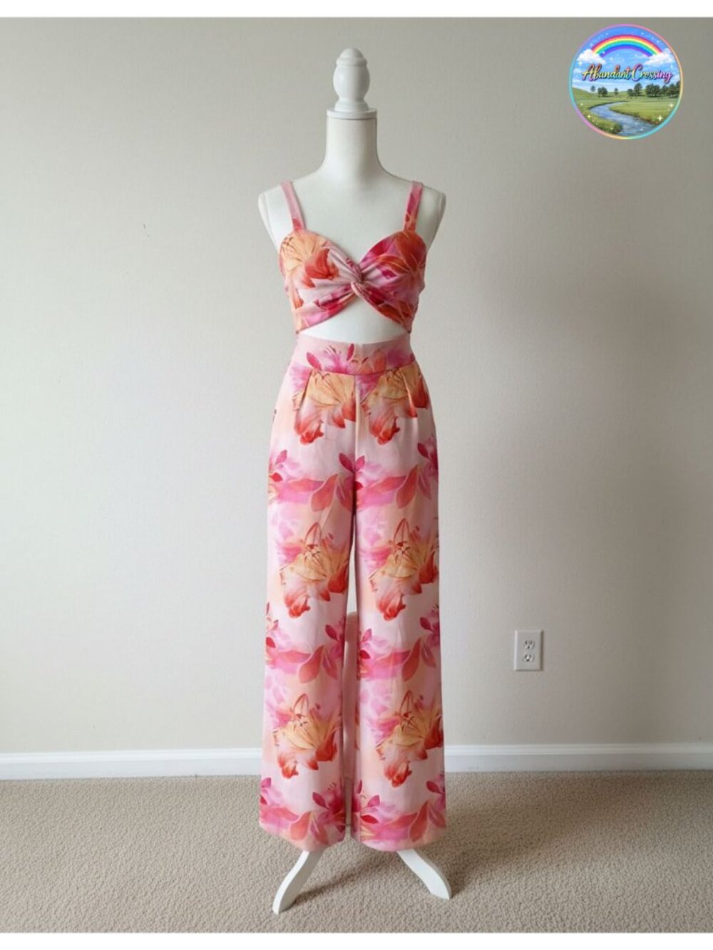 AGERWAY Womens Sleeveless V-Neck Wide Leg Jumpsuit with Pockets